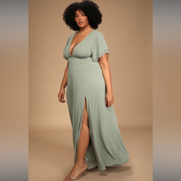 Lulus Sage Green Maxi Dress - Picture 2 of 9
